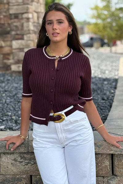 Emma Button Down Ribbed Sweater