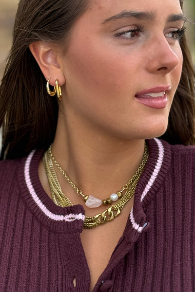 Meridian Rose Quartz Necklace