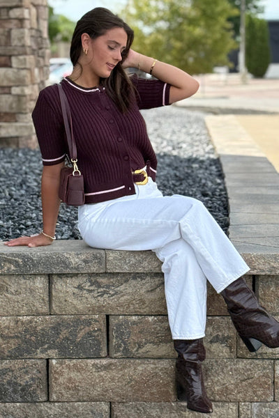 Emma Button Down Ribbed Sweater