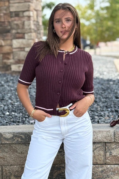 Emma Button Down Ribbed Sweater