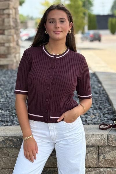 Emma Button Down Ribbed Sweater