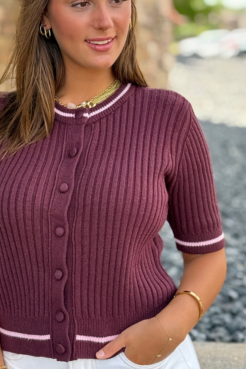 Emma Button Down Ribbed Sweater