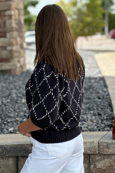 Karlie Short Sleeve Button Down Sweater
