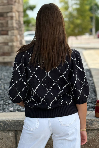 Karlie Short Sleeve Button Down Sweater