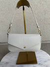 .Jewel Leather Handbag, Ivory