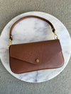 .Jewel Leather Handbag, Camel