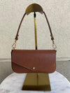 .Jewel Leather Handbag, Camel