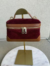 Abby Genuine Suede Handbag, Burgundy