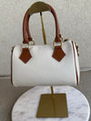 .Lola Leather Duffle Handbag, Cream Combo