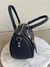 .Lola Leather Duffle Handbag, Navy