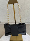 .Adele Leather Clutch, Black