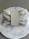 .Adele Leather Clutch, Ivory