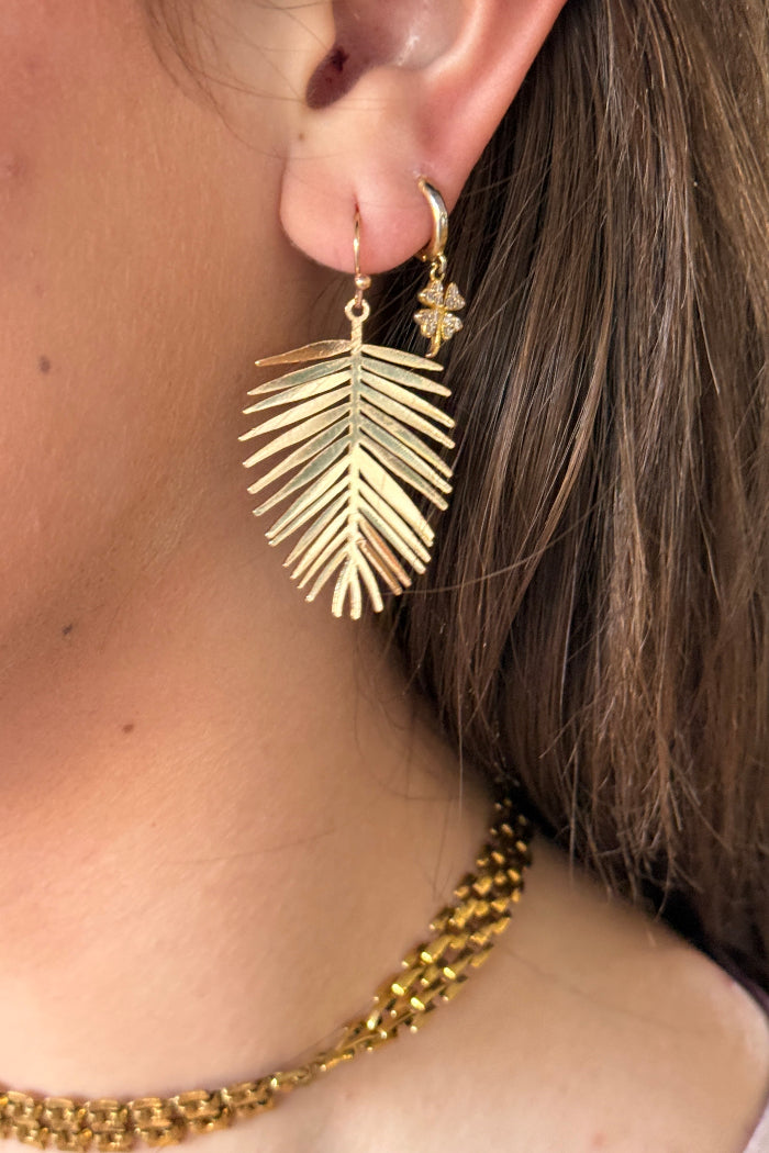 .Palm Leaf Drop Earrings