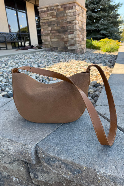 Charli Genuine Suede Hobo Handbag, Camel