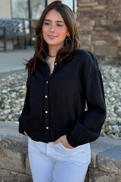 Bella Dahl Mandarin Collar Button Down