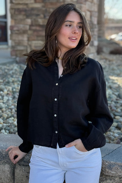 Bella Dahl Mandarin Collar Button Down