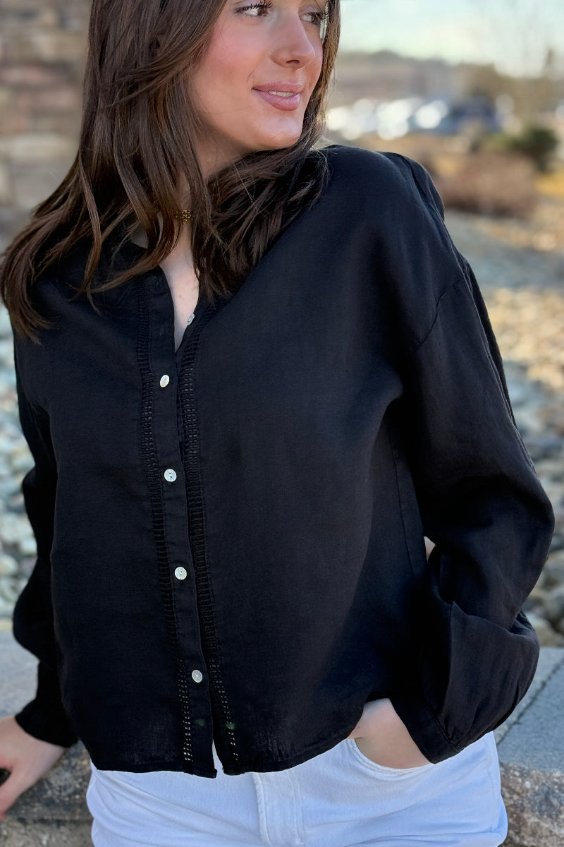 Bella Dahl Mandarin Collar Button Down