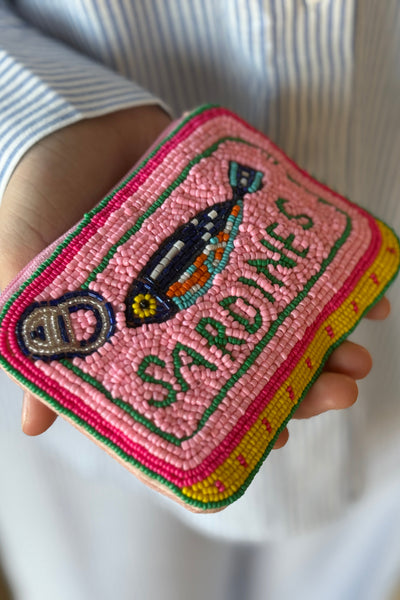 Sardines Beaded Pouch