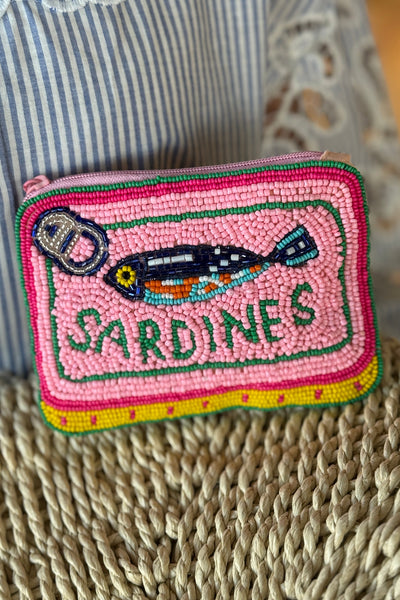 Sardines Beaded Pouch