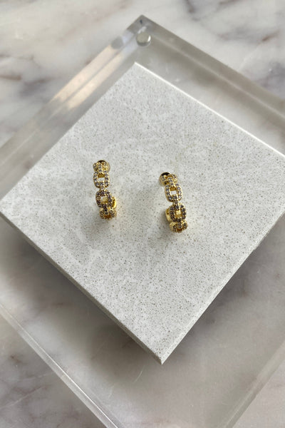 .Lux Pavé Chain Link Hoops - RUST & Co.