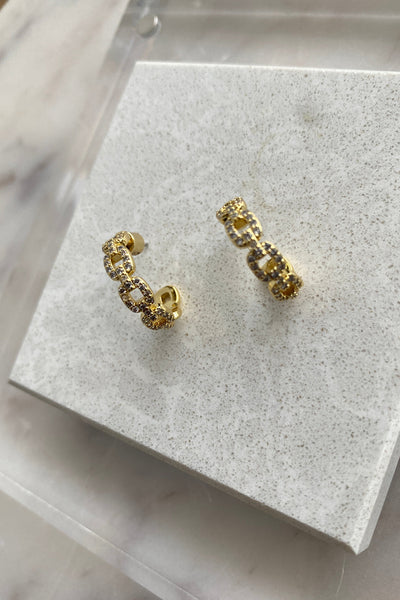 .Lux Pavé Chain Link Hoops - RUST & Co.