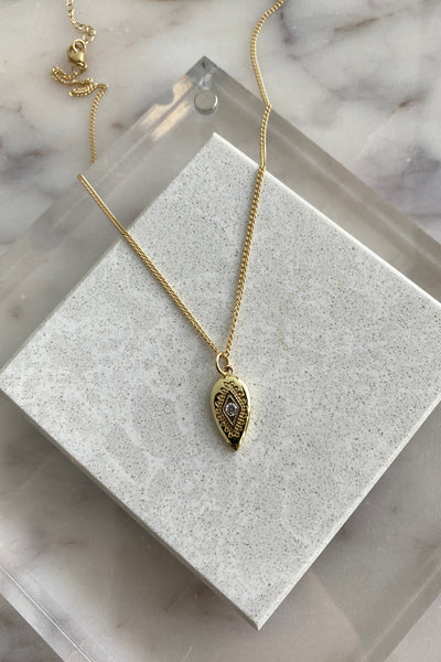 .Crystal Teardrop Necklace 16-18" - RUST & Co.