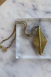 .Brass Diamond Shield Pendant