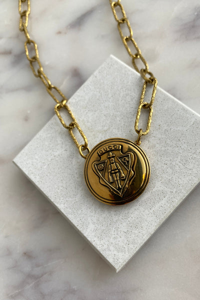 .Designer Bold Crest Charm Necklace - RUST & Co.
