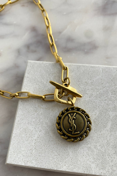 .Designer Antique Gold Charm Necklace - RUST & Co.