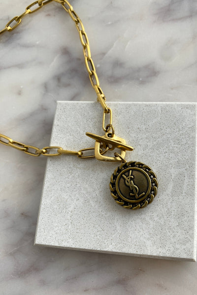 .Designer Antique Gold Charm Necklace - RUST & Co.