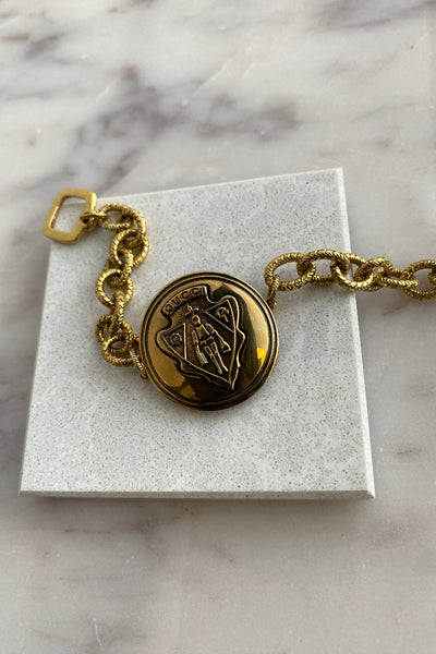 .Designer Bold Crest Charm Toggle Clasp Bracelet - RUST & Co.