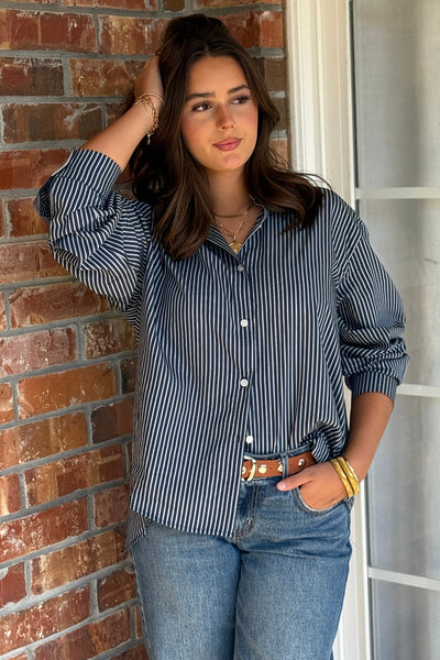 Greer Striped Button Down