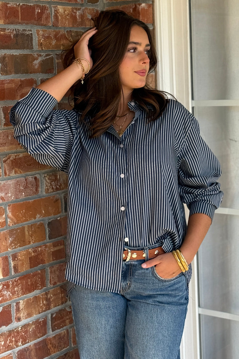 Greer Striped Button Down