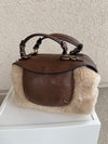 Luna Faux Sherpa Leather Bag