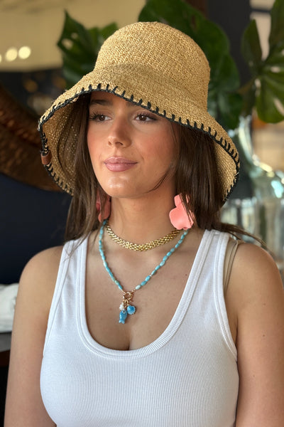 Rag & Bone Jade Rollable Raffia Bucket Hat