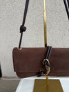 Alice Suede Handbag, Chocolate