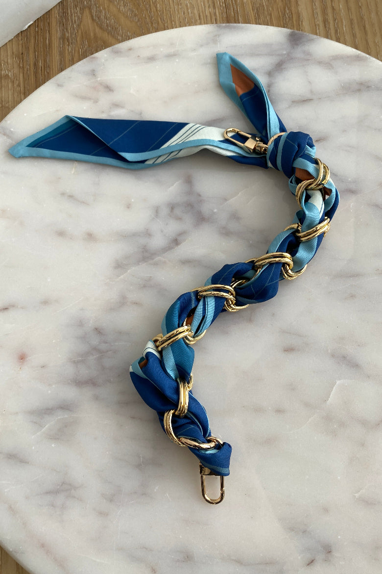 .Scarf Chain Top Strap, Deep Blue Multi