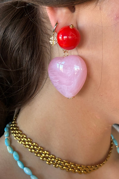 Acrylic Puffy Heart Earrings