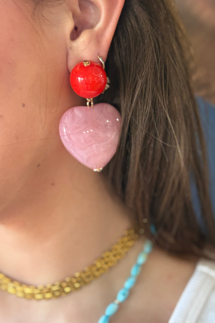 Acrylic Puffy Heart Earrings