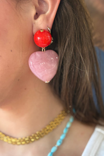 Acrylic Puffy Heart Earrings