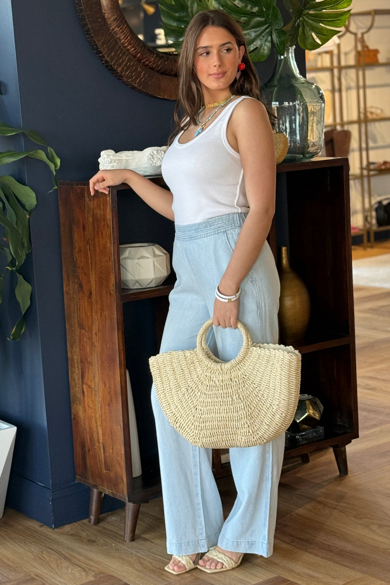 .Sunny Woven Tote