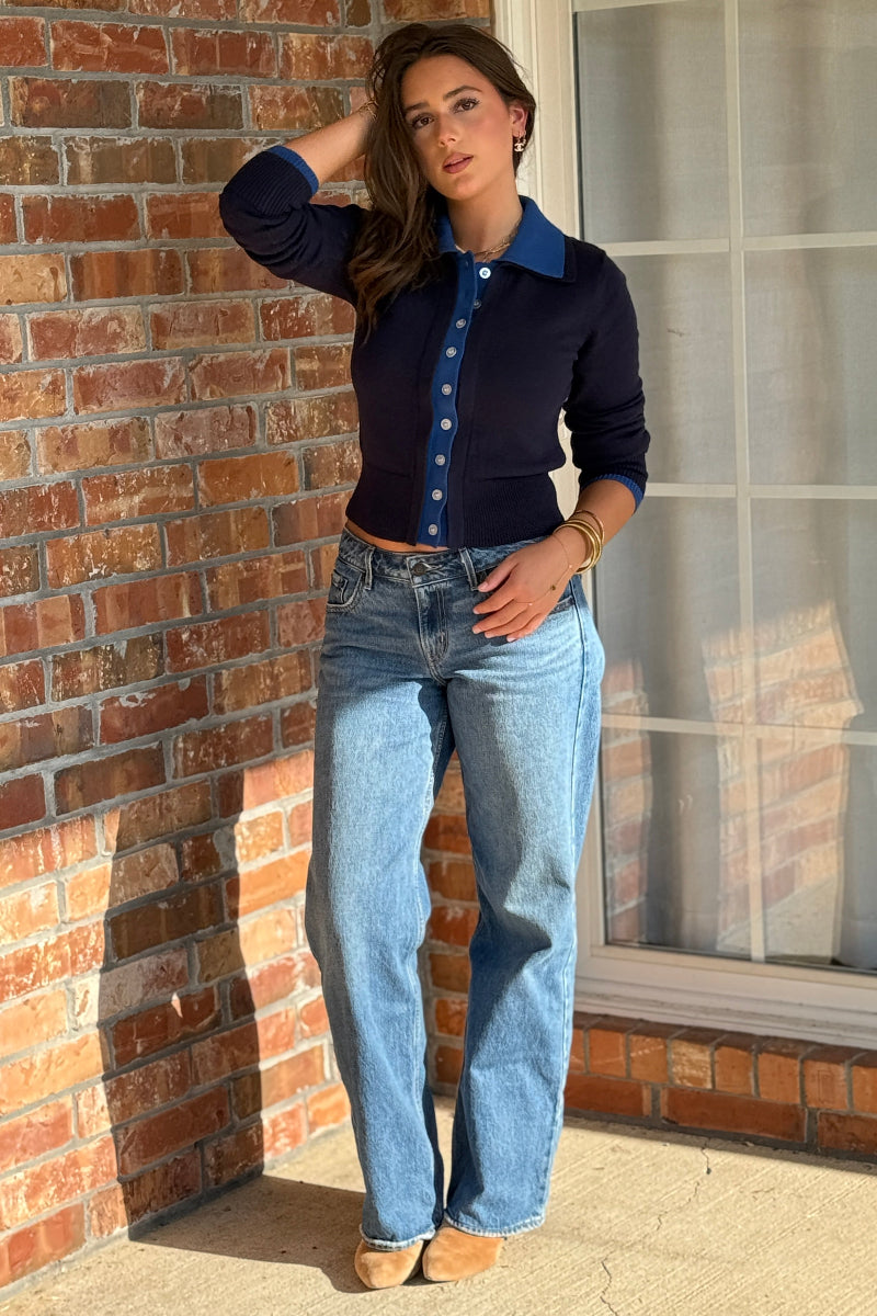 Kennedy Layered Look Collared Cardigan