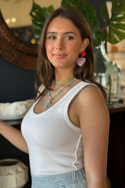 Acrylic Puffy Heart Earrings