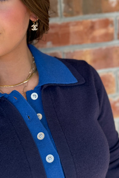 Kennedy Layered Look Collared Cardigan