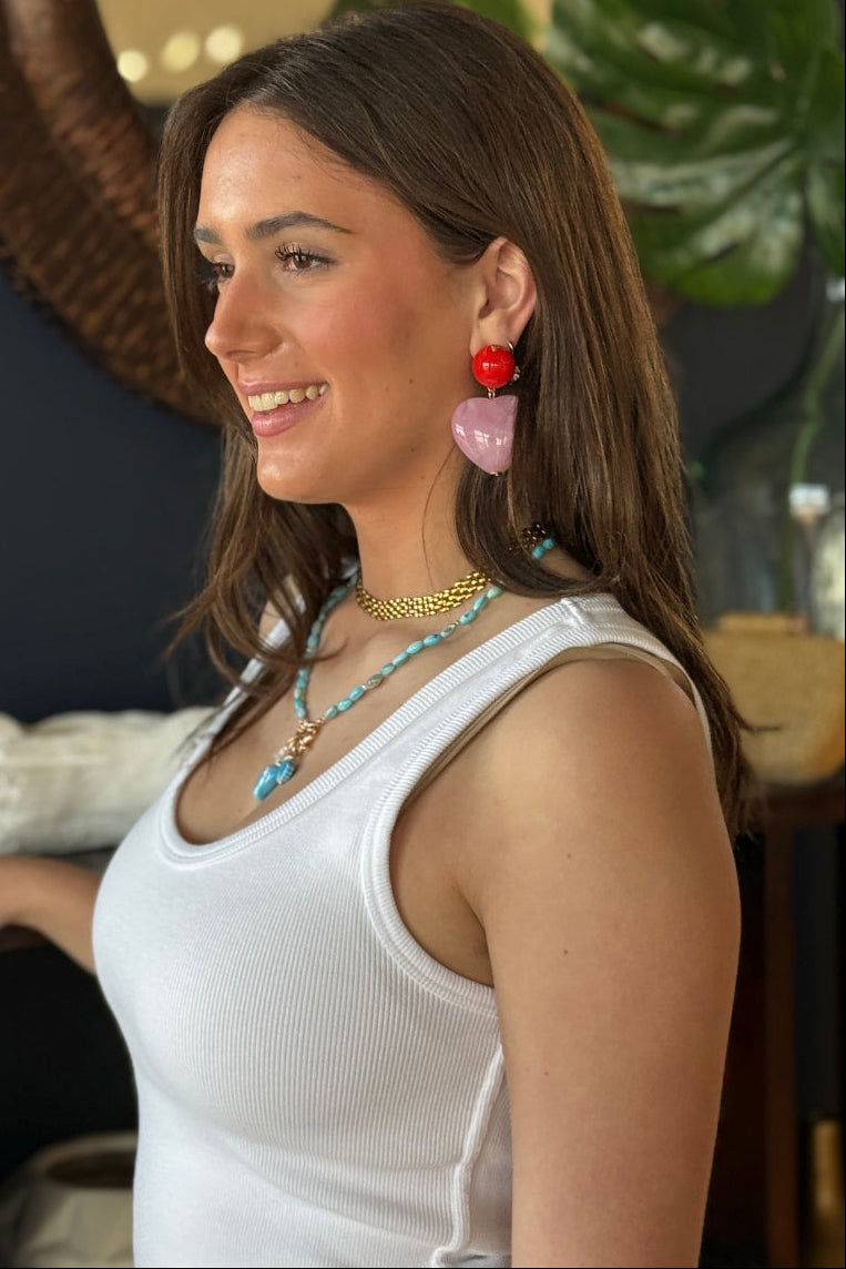 Acrylic Puffy Heart Earrings