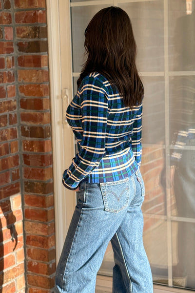 Campbell Plaid Ribbed Polo Sweater
