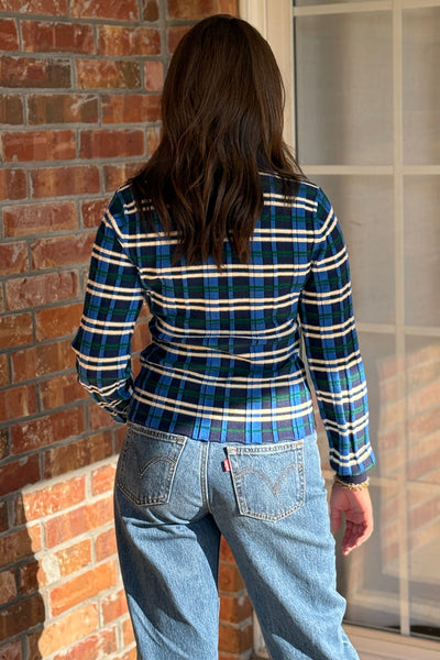 Campbell Plaid Ribbed Polo Sweater