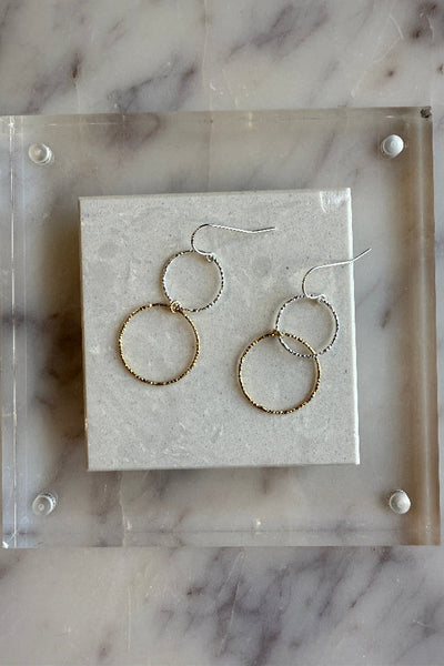 Aria Double Circle Drop Earrings