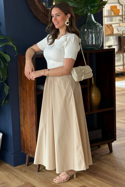 PRE-ORDER APRIL Megan Maxi Dress, Neutral