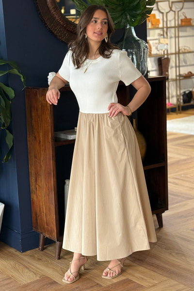 PRE-ORDER APRIL Megan Maxi Dress, Neutral